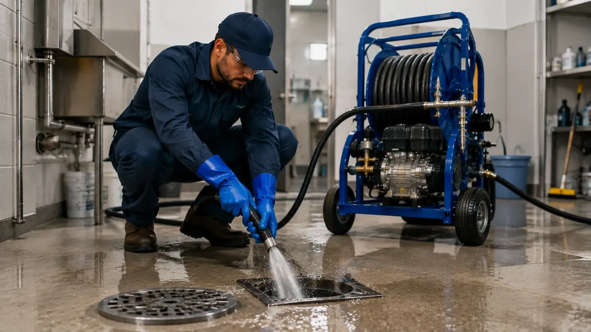 Floor Drain Hydro Jet Cleaning in Shafter
